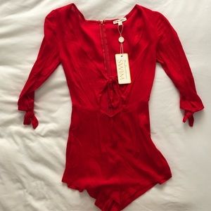 For Love and Lemons Red Romper